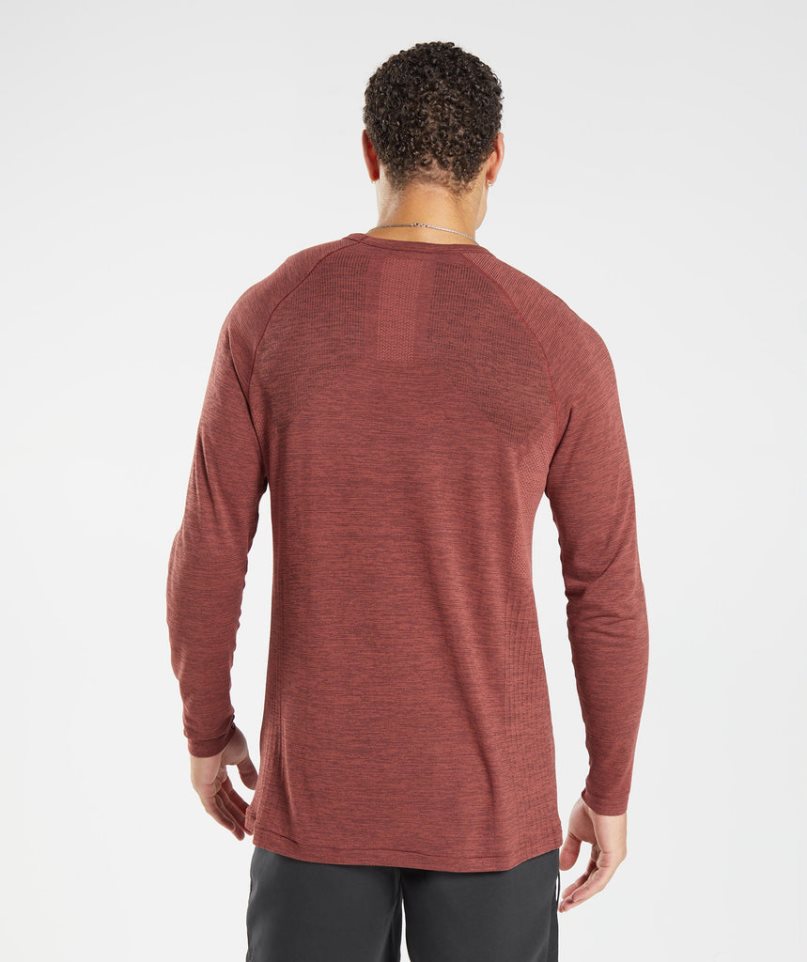 Men's Gymshark Retake Seamless Long Sleeve T-Shirts Brown | CA 7561N8